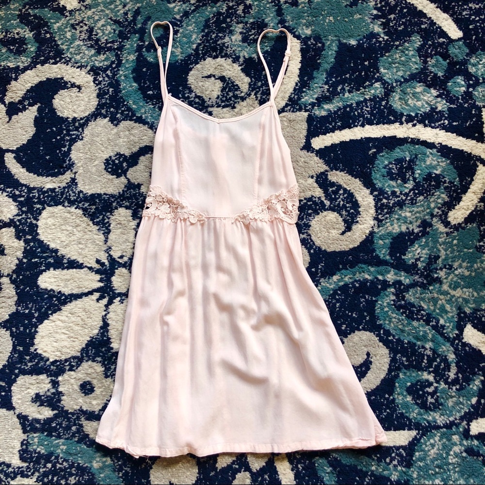 H&M Adjustable Strap Boho Pink Sun Dress